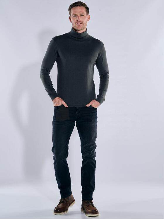 engbers Herren Langarmshirt mit Rollkragen Schwarz 39686