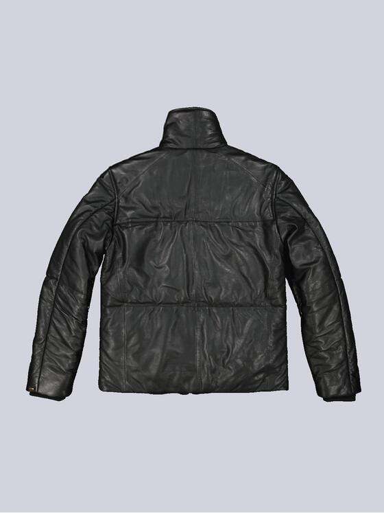 emilio adani Herren Lederjacke slim fit Schwarz 35437