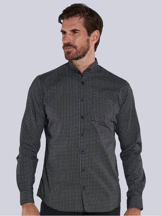 engbers Herren Langarm-Hemd slim fit Schwarz 35600