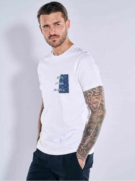 emilio adani Herren T-Shirt uni Weiß 38959