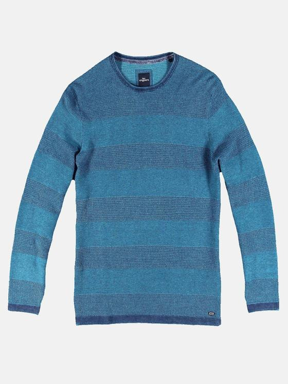 engbers Herren Pullover Rundhals Blautuerkis 30987
