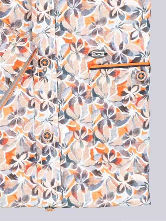 engbers Herren Kurzarm-Hemd gemustert Orange 39028