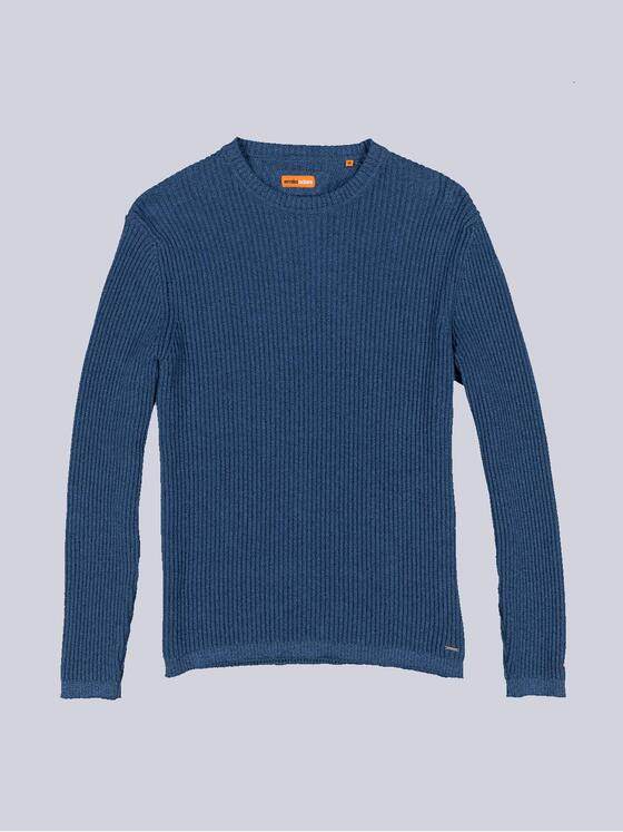 emilio adani Herren Pullover strukturiert Blau 36072