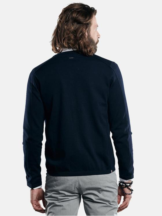 emilio adani Herren Cardigan aus hochwertigem Pima Cotton Garn Blau 29243