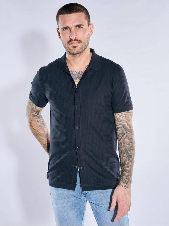 emilio adani Herren Poloshirt mit Knopfleiste Saphirblau 40790