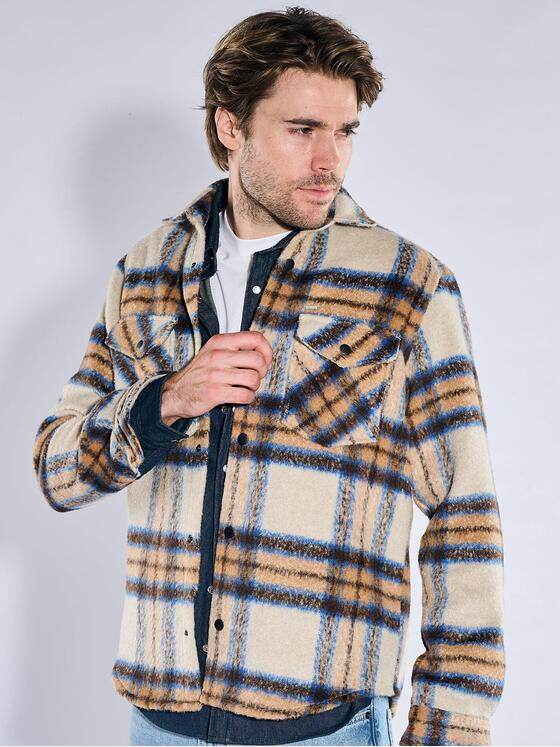 emilio adani Herren Flanell-Overshirt Royalblau 40978