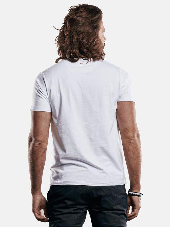 emilio adani Herren Bio-Baumwoll-T-Shirt mit Print Weiß 29175