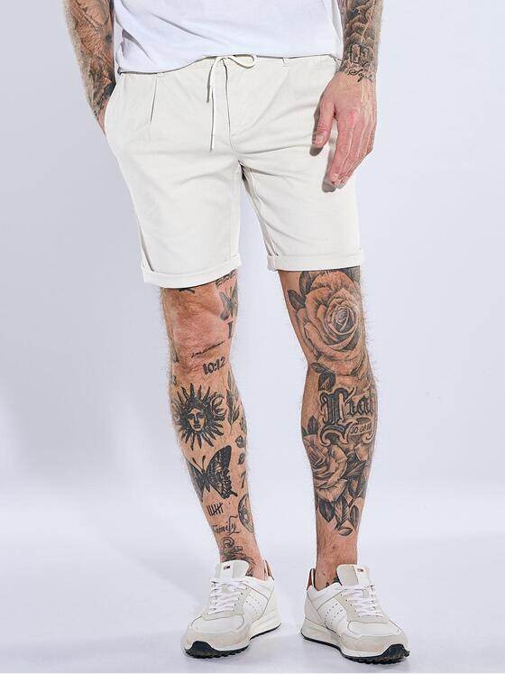 emilio adani Herren Bermuda-Chino mit Tunnelzug Hellgrau 40361