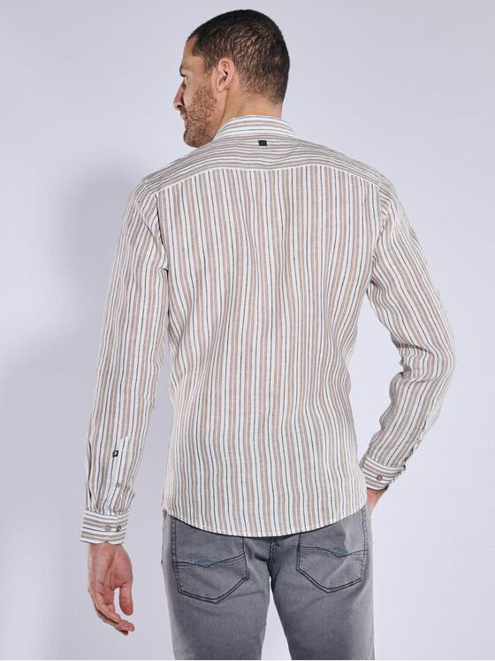 ENGBERS GERMANY Herren Langarm-Hemd aus Leinen Braun 37147