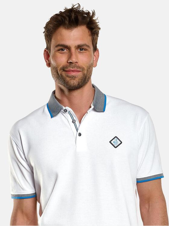 engbers Herren Polo-Shirt mit Kontrastdetails Weiß 33141