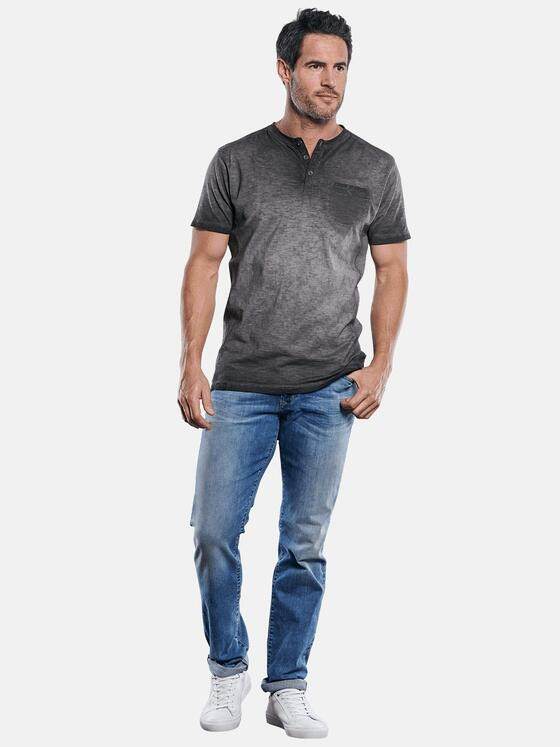 engbers Herren Lässiges Henley T-Shirt in außergewöhnlicher Optik Grau 29874