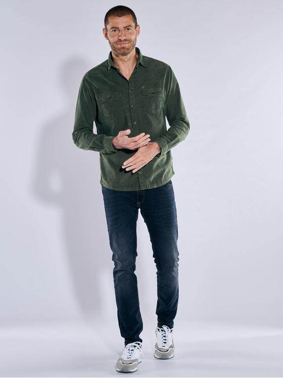 engbers Herren Langarm-Hemd uni Dunkelgruen 37391