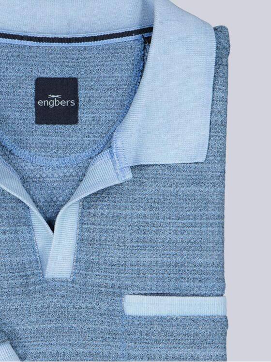 engbers Herren Polo-Shirt meliert Mittelblau 38972