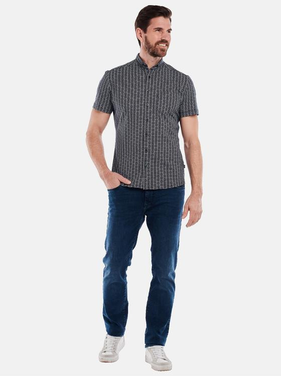 engbers Herren Kurzarm-Hemd slim fit Blau 35028