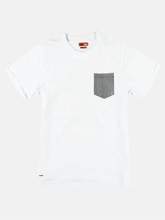 emilio adani Herren Shirt mit Kontrasttasche Weiß 28561