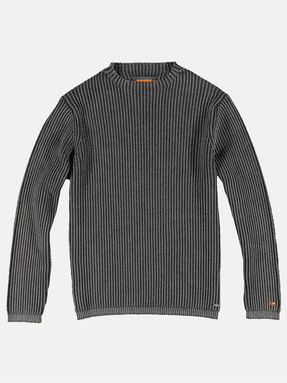 emilio adani Herren Pullover in Rippstruktur Schwarz 31979