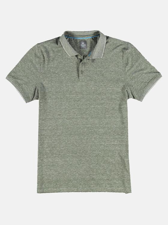 ENGBERS GERMANY Herren Edles Poloshirt im Leinen-Baumwollmix Blassgruen 31444