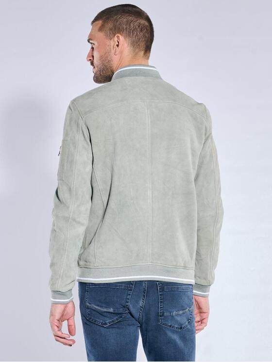 emilio adani Herren Lederjacke Hellgruen 40002