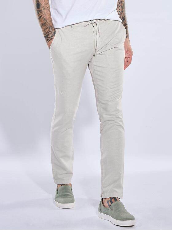 emilio adani Herren Chino mit Leinen-Anteil Beige 40736