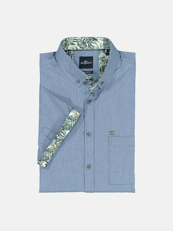 engbers Herren Kurzarm-Hemd regular Blau 36876
