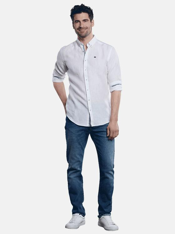 engbers Herren Langarmhemd uni Reinweiss 32217