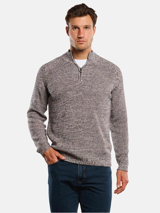 engbers Herren Pullover mit Troyerkragen Beige 33835