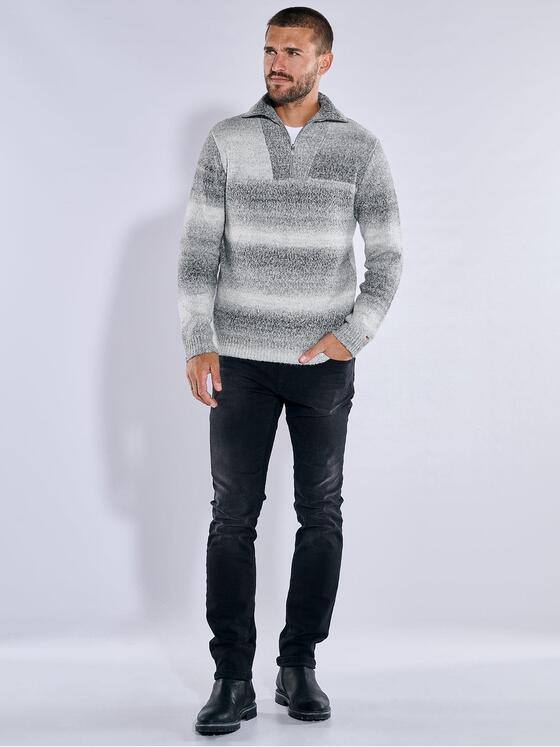 emilio adani Herren Pullover mit Troyerkragen Grau 37857