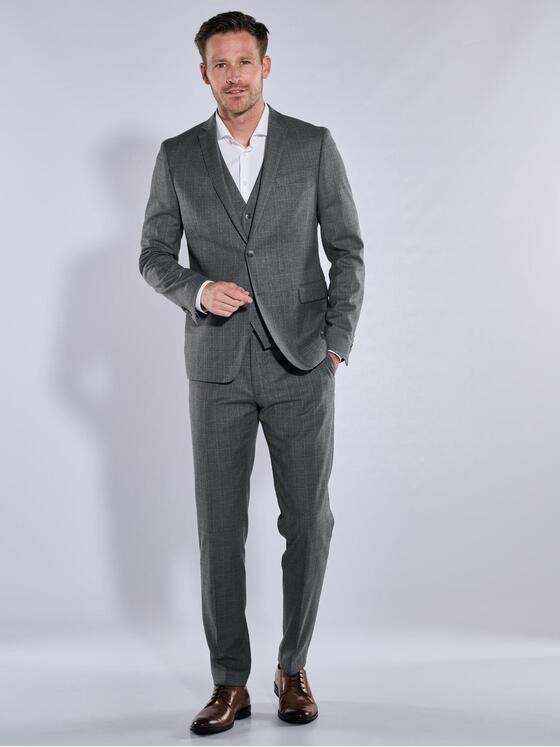 emilio adani Herren Anzug-Sakko kariert Silbergrau 37644