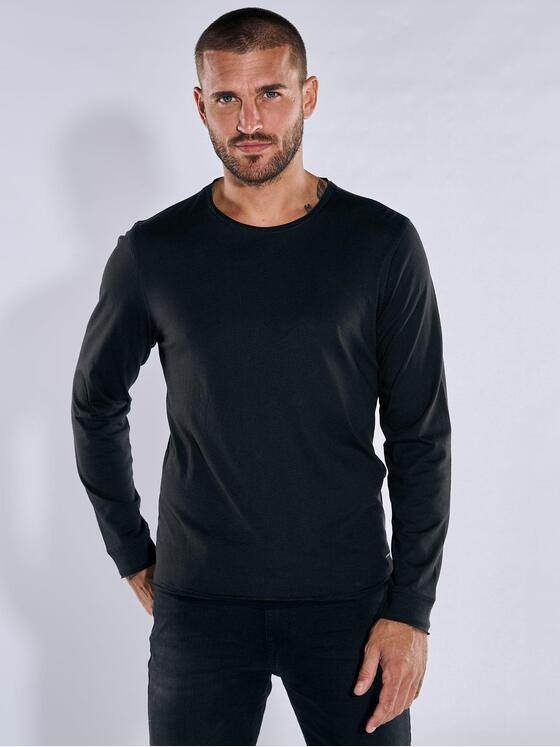 emilio adani Herren Langarmshirt "My Favorite" Schwarz 32777