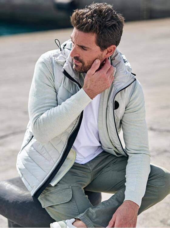 engbers Herren Weste mit abnehmbarer Kapuze Naturweiss 38374