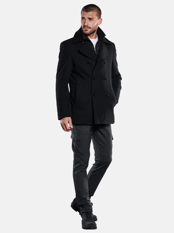 emilio adani Herren Caban-Jacke Schwarz 33301