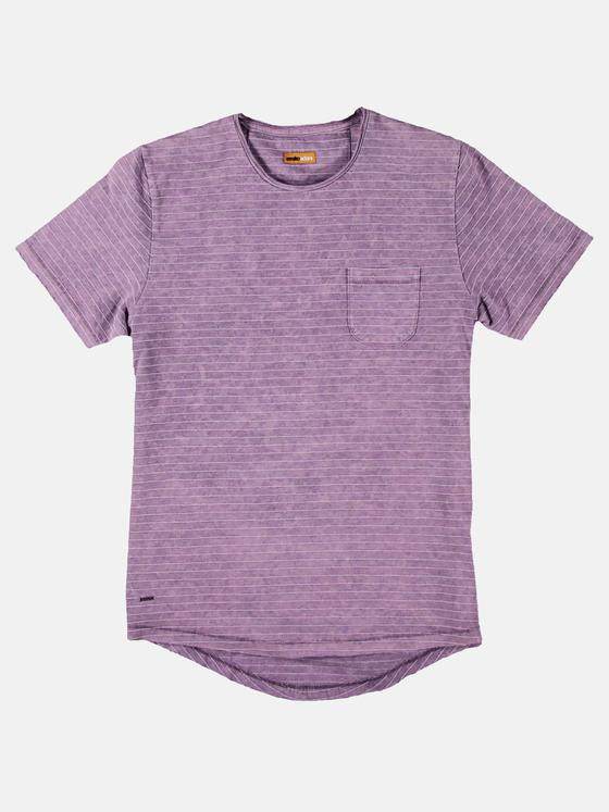 emilio adani Herren Rundhals T-Shirt Violett 27790