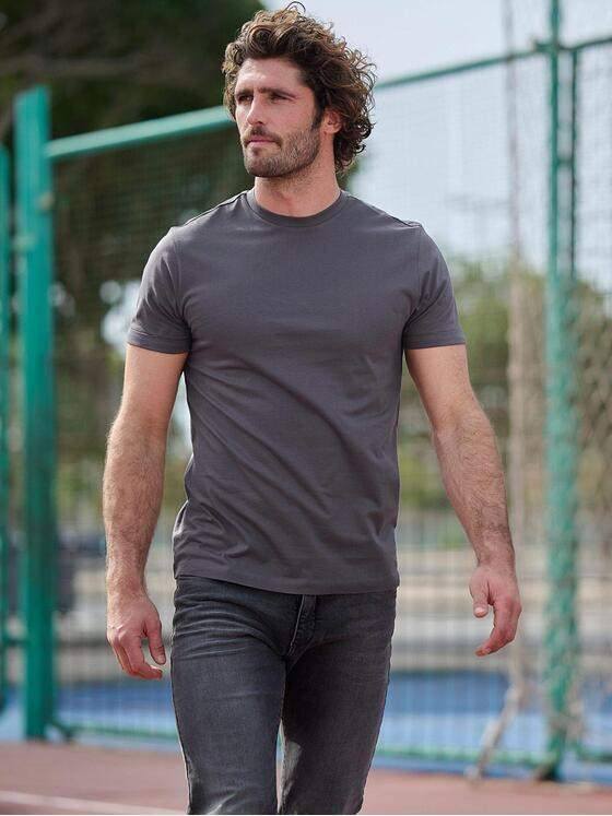 emilio adani Herren T-Shirt aus hochwertiger Baumwolle Grau 38318