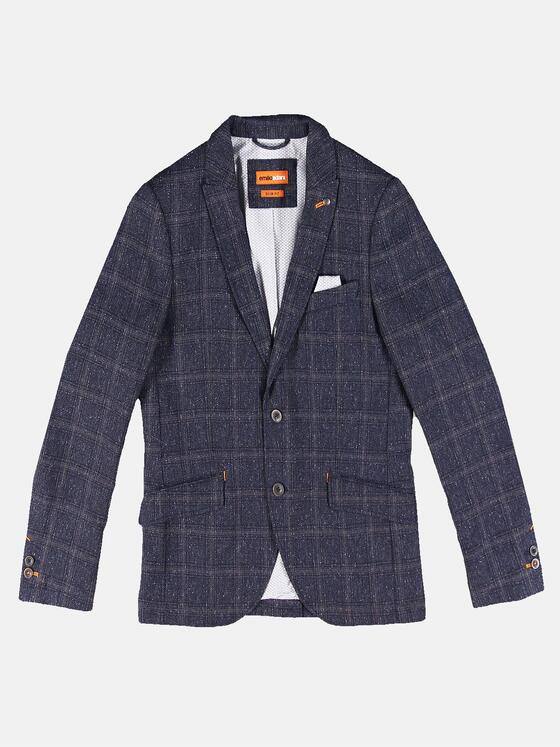 emilio adani Herren Freizeit-Sakko slim fit Blau 30898