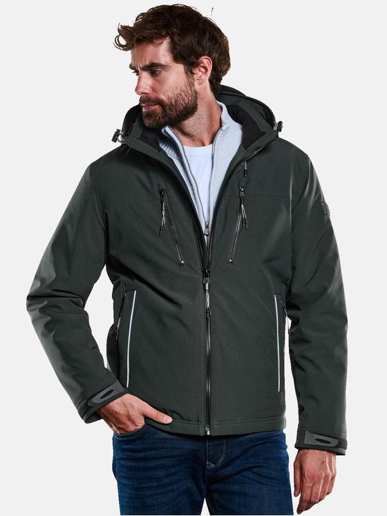 engbers Herren Funktionsjacke mit abnehmbarer Kapuze Tannengruen 33558