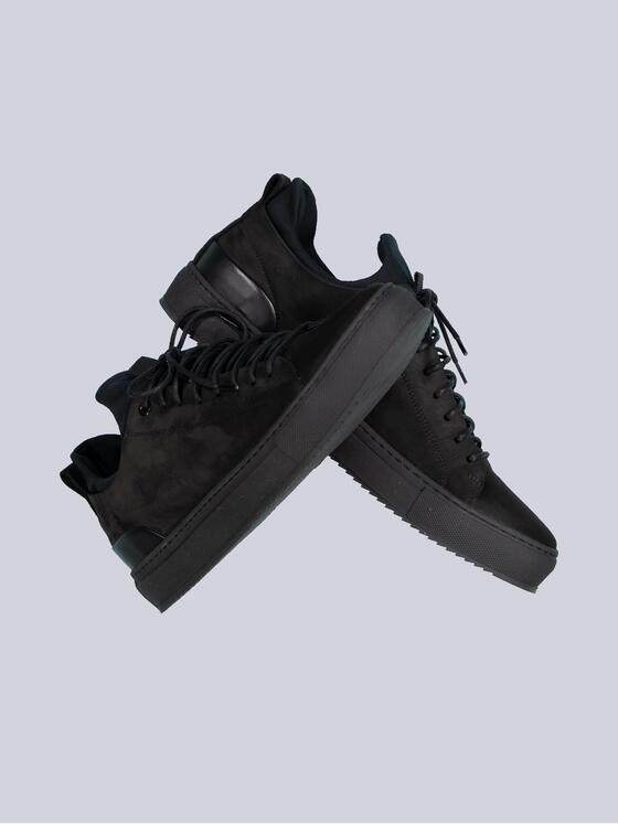 emilio adani Herren Sneaker aus Nubuk-Leder Schwarz 35455