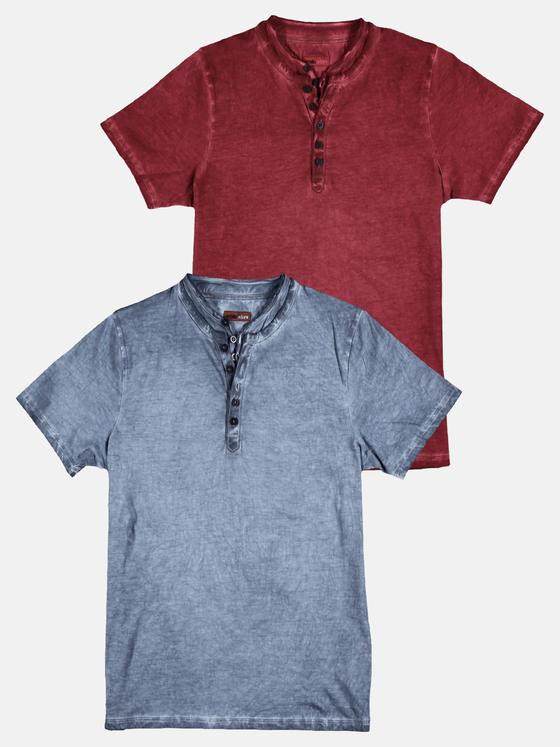 emilio adani Herren Henley T-Shirt Rot 29253