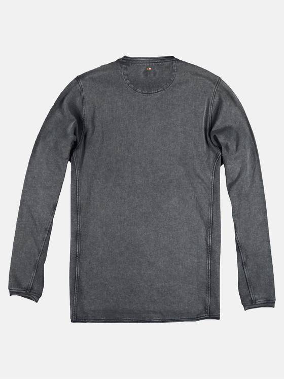 emilio adani Herren Langarmshirt aus hochwertiger Baumwolle Grau 29252