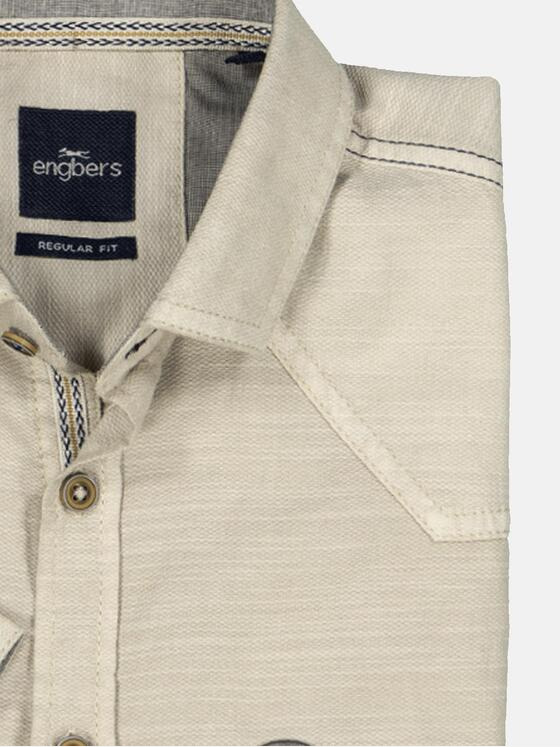engbers Herren Kurzarm-Hemd regular Beige 36872