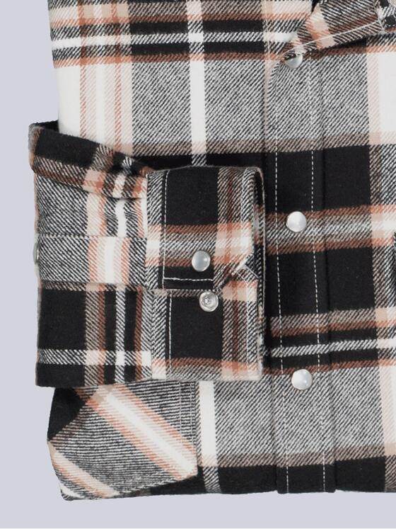 engbers Herren Langarm-Hemd kariert Schwarzbraun 35211