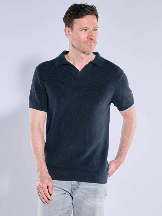 engbers Herren Polo-Shirt strukturiert Saphirblau 39046