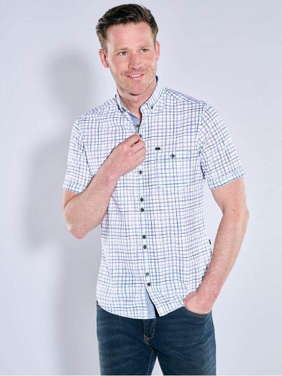 engbers Herren Kurzarm-Hemd kariert Brilliantblau 38491