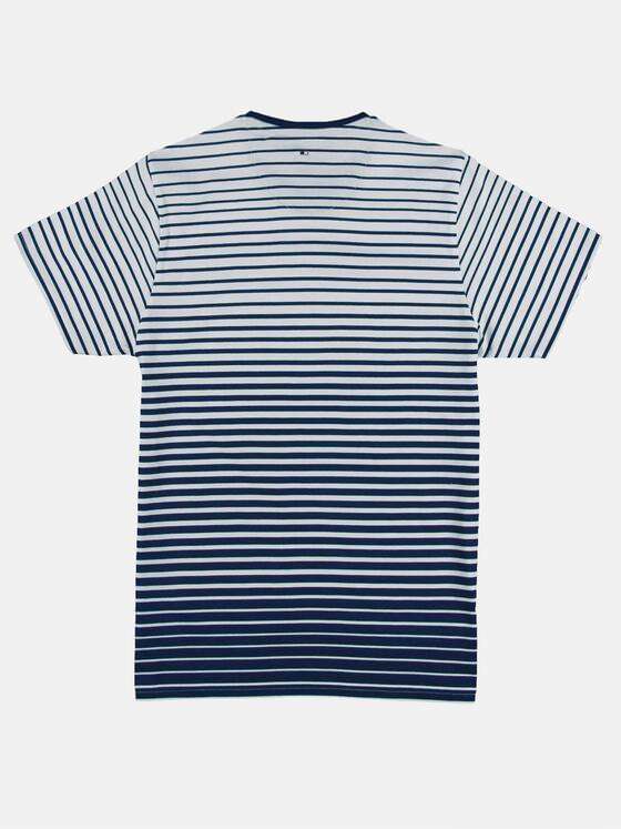 emilio adani Herren Rundhals T-Shirt mit sommerlichem Print Blau 29624