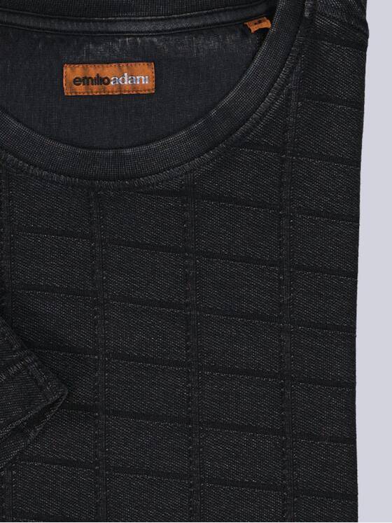 emilio adani Herren T-Shirt strukturiert Schwarz 38435