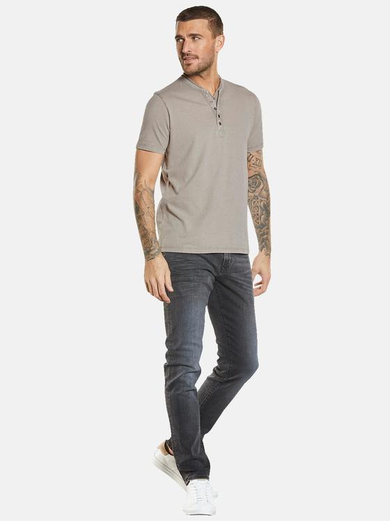 emilio adani Herren Henley-Shirt aus Baumwolle Beige 34542