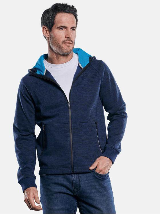 engbers Herren Sportive Sweatjacke mit Outdoor-Details Marineblau 29757