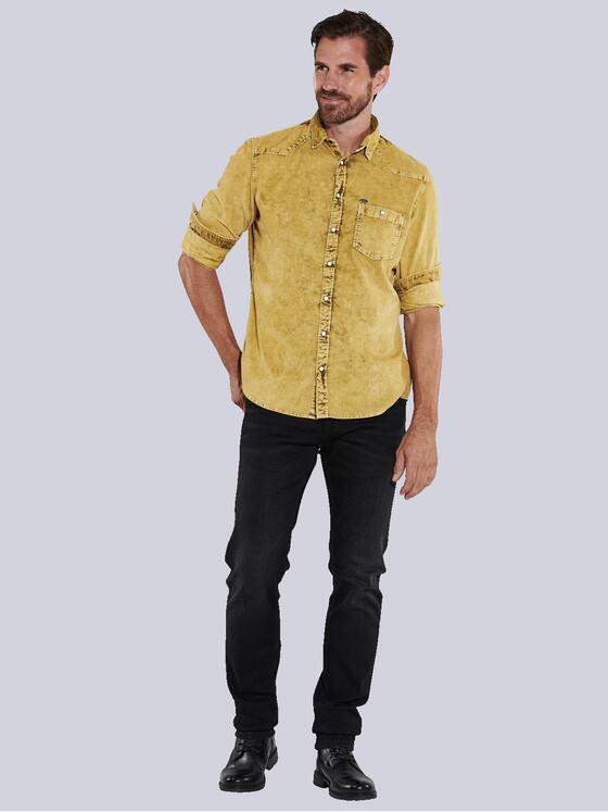 engbers Herren Langarm-Hemd uni Gelb 35657