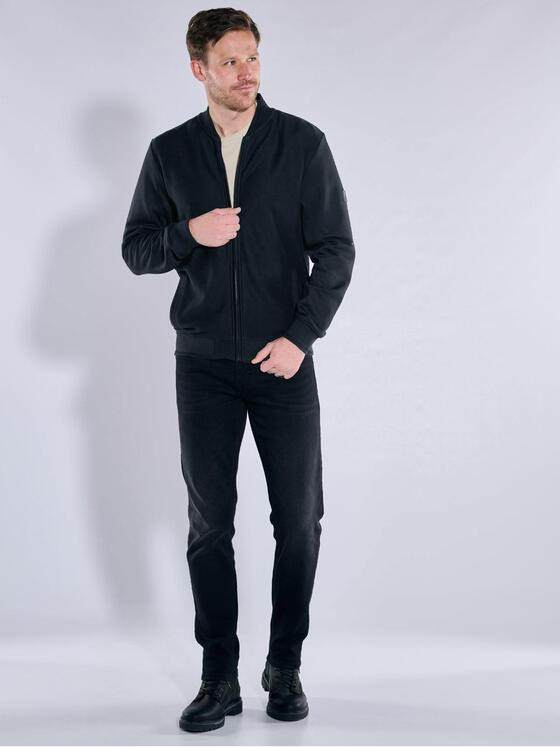 engbers Herren Sweatjacke strukturiert Schwarz 37748