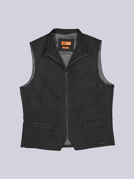 emilio adani Herren Sakko-Weste mit Zipper Anthrazit 39896
