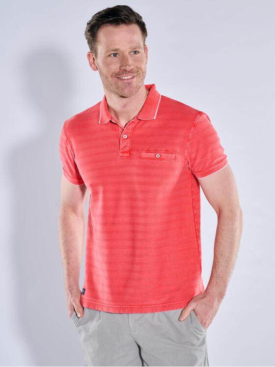 engbers Herren Polo-Shirt gestreift Hellrot 38920